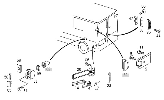 Rear Cargo Door Check Bracket 2002-2006